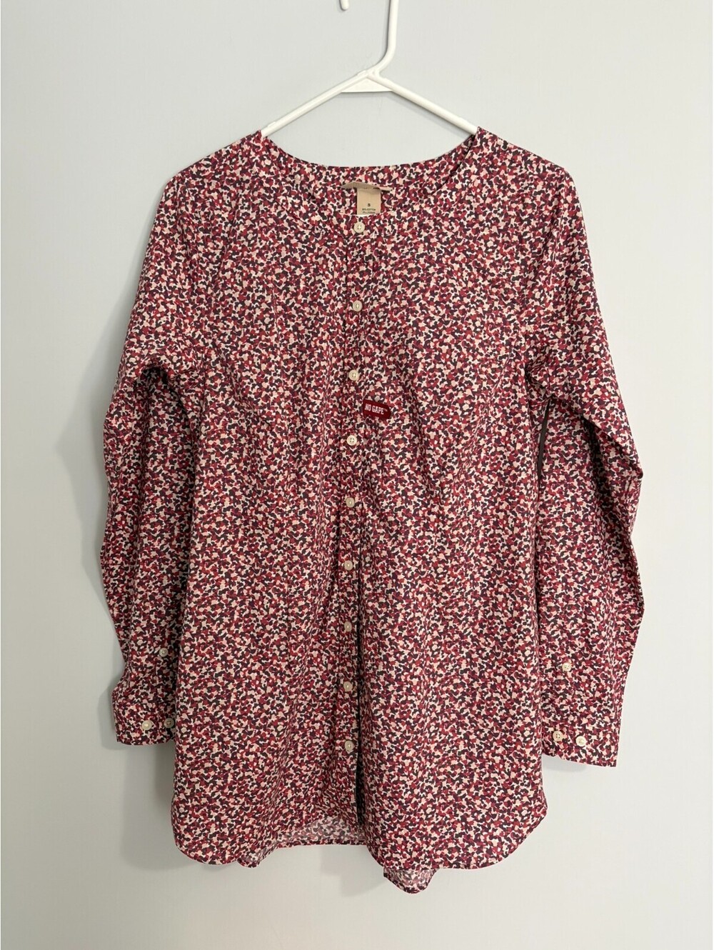 NWOT Duluth Trading Co Womens Wrinklefighter Tunic Small Long Sleeve Multi Print